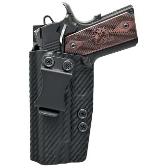 Kabura IWB Kydex 1911 Commander 4.25" (bez szyny) - Carbon. Wew. Lewa - Concealment Express CEX-1911-425NR-CF-LH-VAR