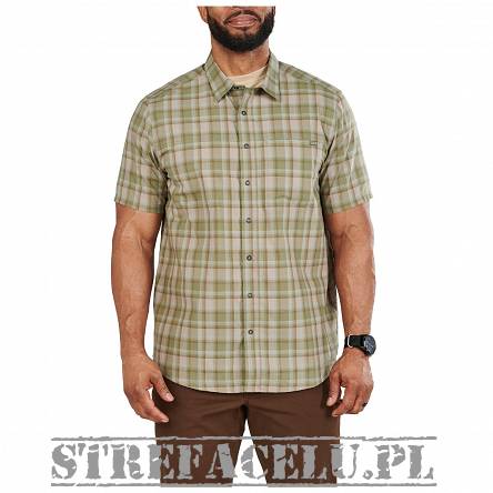Koszula męska z krótkim rękawem 5.11 WYATT S/S PLAID SHIRT, kolor: TANK GRN PLD