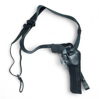 Kabura skórzana pionowa na szelkach do rewolweru Colt Anaconda 6" kal .44, RH, kolor: Brązowy