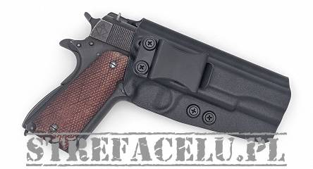 Kabura wewnętrzna prawa do pistoletu 1911 Government bez szyny, RH IWB kydex, kolor: czarny