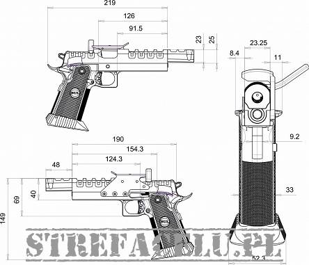 Pistolet Bul Armory SAS II UR F kal. 9x19, TIN barrel