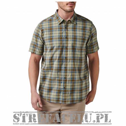 Koszula męska z krótkim rękawem 5.11 WYATT S/S PLAID SHIRT, kolor: FIELD GREEN PLAID
