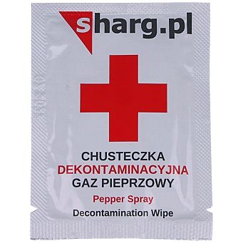 Chusteczka dekontaminacyjna neutralizująca działanie gazu pieprzowego