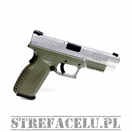 Pistol by XDM, Model : 4,5`` Color: Silver-green  // .9 PARA