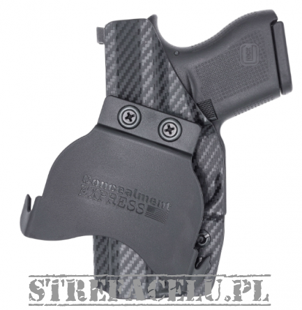 Kabura zewnętrzna prawa do pistoletu Glock 43/43X MOS, RH OWB kydex, kolor: carbon