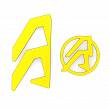 Naklejki do kabur Alpha-X RH - Yellow - Alpha-X RH Color Inlays - Yellow