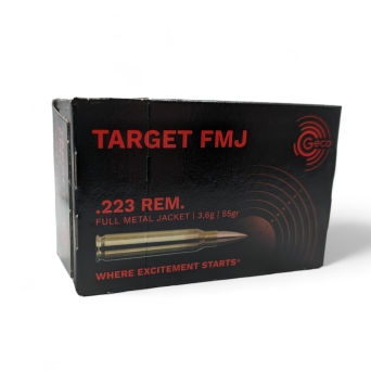 223 Remington Ammunition, Manufacturer : Geco, Bullet Weight : 3,56g (55g), Model : FMJ (VM)