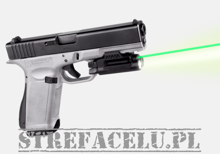 Wskaźnik laserowy z latarką Spartan do pistoletu z szyną operacyjną, zielony - Lasermax SPS-C-G