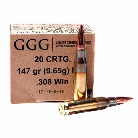 FMJ ammunition. 308 Win. 147gr GGG //.308Win