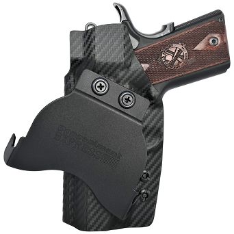 Kabura OWB Kydex Paddle 1911 Officer 3.5" (bez szyny) - Carbon. Zew. Prawa - Concealment Express CEX-1911-35NR-CF-RH-OWBPDL