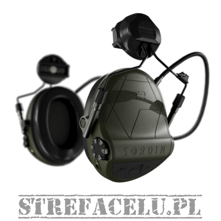 Słuchawki aktywne Sordin Supreme T2 z montażem do szyn ARC - Zielone - 303006-30P