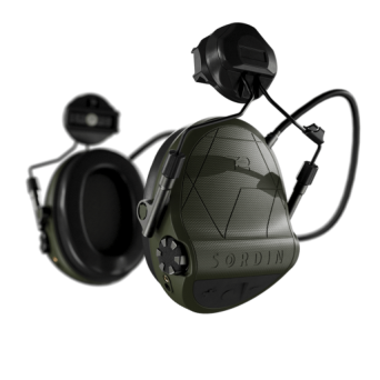 Słuchawki aktywne Sordin Supreme T2 z montażem do szyn ARC - Zielone - 303006-30P