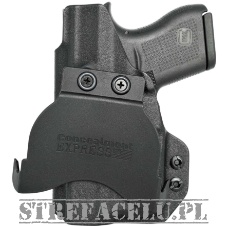Kabura zewnętrzna prawa do pistoletu Glock 43/43X z TLR-6, RH OWB kydex, kolor: czarny
