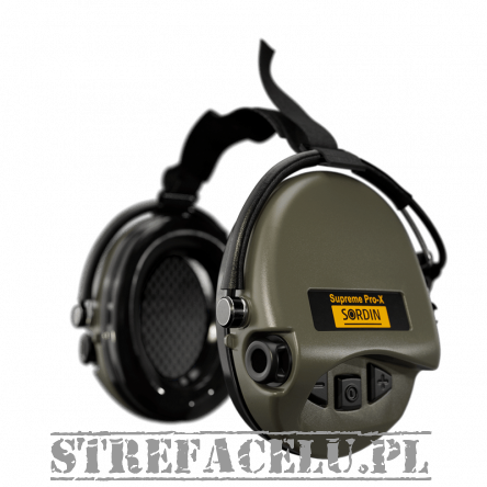 Słuchawki aktywne Sordin Supreme Pro-X Neckband  - nakarkowe, zielone, żelowe wkładki- 76302-X-G-S