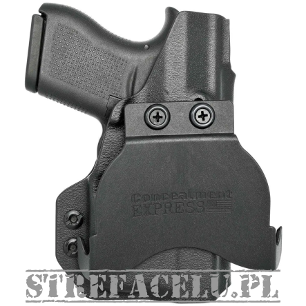 Kabura zewnętrzna lewa do pistoletu Glock 43/43X z TLR-6, LH OWB kydex, kolor: czarny