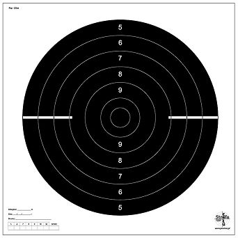 Tarcza strzelnicza pistolet szybkostrzelny - Psz-25m - pierścieniowa - 10szt.