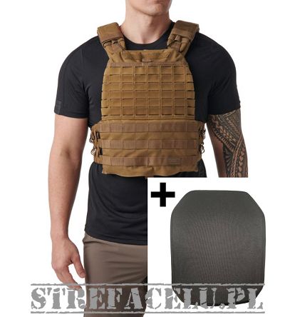 Zestaw Kamizelka 5.11 TACTEC PLATE CARRIER kolor: KANGAROO + 2x Wkład PDG Level IV