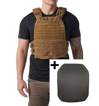 Zestaw Kamizelka 5.11 TACTEC PLATE CARRIER kolor: KANGAROO + 2x Wkład PDG Level IV