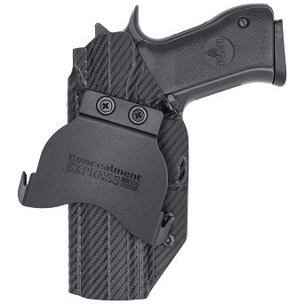 Kabura zewnętrzna prawa do pistoletu IWI Jericho 941 FS9 stalowy szkielet Mid Size, RH OWB kydex, kolor: carbon
