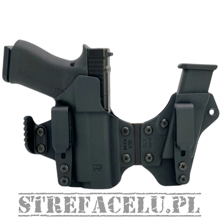 Kabura wewnętrzna prawa typu Sidecar do pistoletu Glock 43/43X , RH IWB kydex, kolor: czarny