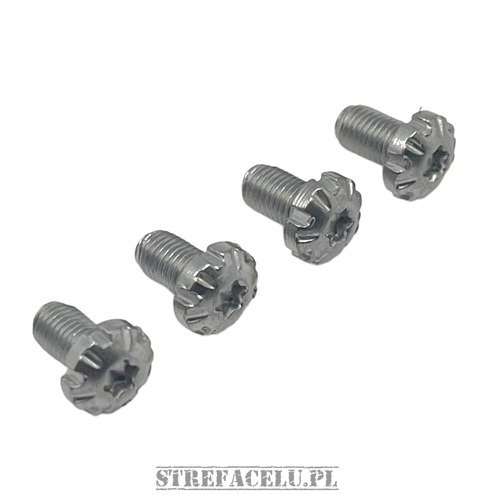Śruby okładzin BUL 1911 kpl. 4 szt. - Grip Screw - Torx - Star - Silver #SCRW/1911-17