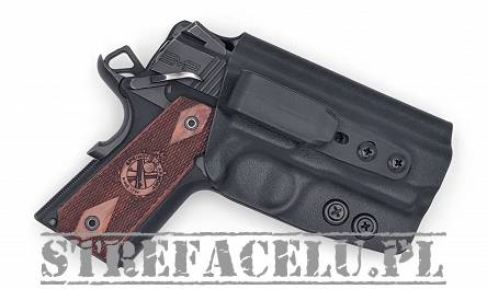 Kabura wewnętrzna prawa do pistoletu 1911 Officer/Ultra bez szyny, RH IWB kydex hybrid tucable, kolor: czarny