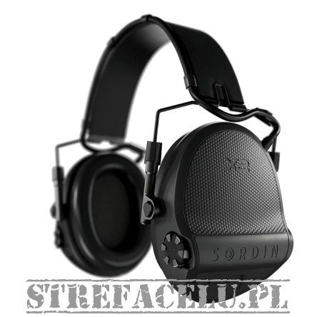 Słuchawki aktywne Sordin Supreme X2 - Leather HB GEL - Czarne - 301004-10G