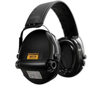 Słuchawki aktywne Sordin Supreme Pro-X Leather Czarne nagłowne, żelowe wkładki  75302-X/L-02-G-S