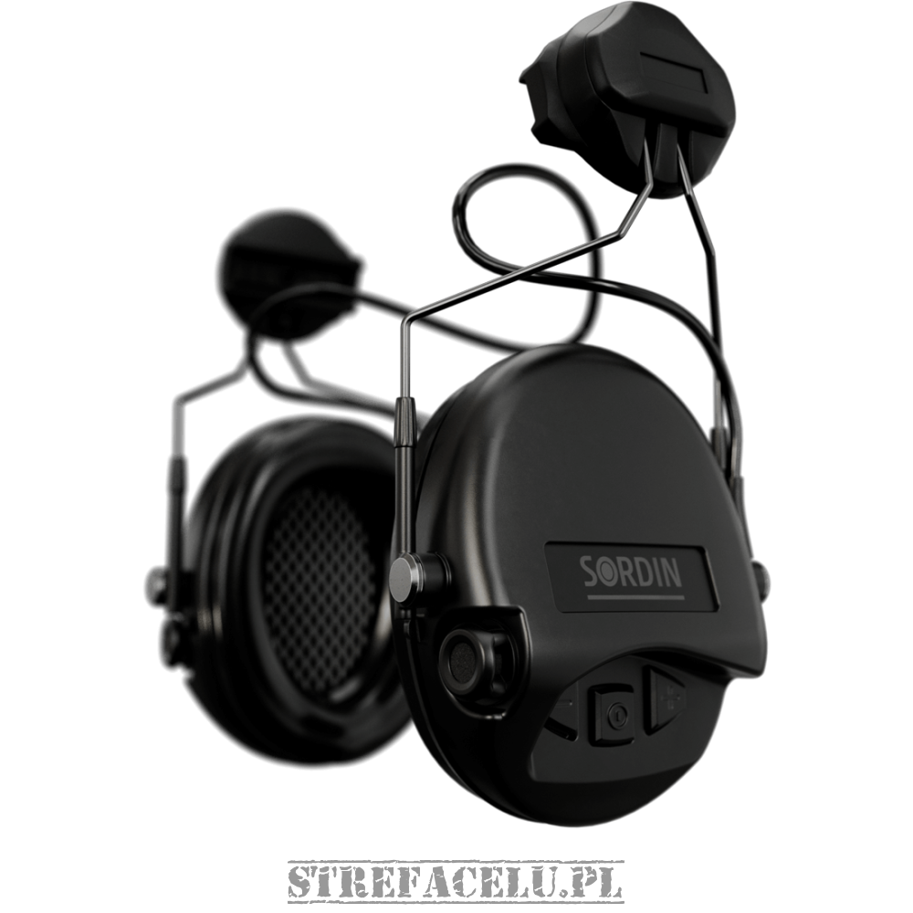 Słuchawki aktywne Sordin Supreme MIL AUX montaż na hełm ARC Rail - Czarne 72308-04-S