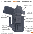 Kabura obustronna IWB/OWB Druid 2.0 do Glock 19/19X/23/32/45 + TLR-7/7A/7X, kydex, kolor: czarny - 3