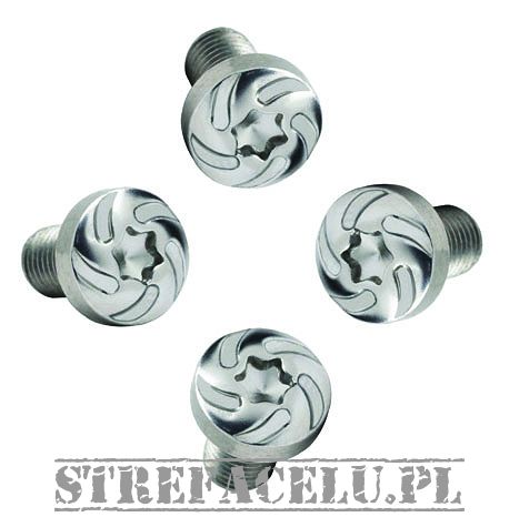Śruby okładzin BUL 1911 kpl. 4 szt. - Grip Screw Silver Spiral #SCRW/1911-12