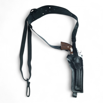 Kabura skórzana pionowa na szelkach do rewolweru Taurus 627 Tracker 6.5" kal .357, RH, kolor: Czarny
