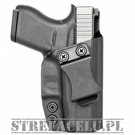 Kabura wewnętrzna prawa do pistoletu Glock 43/43X MOS, RH IWB kydex, kolor: czarny