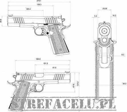 Pistolet Bul Armory 1911 TROPHY kal. .45ACP, TIN Bushing barrel