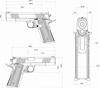 Pistolet Bul Armory 1911 TROPHY kal. .45ACP, TIN Bushing barrel