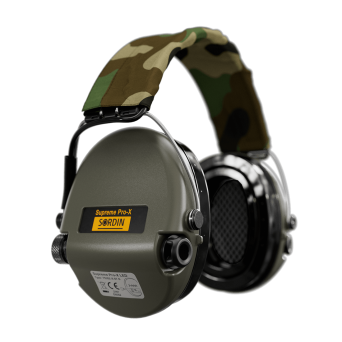 Słuchawki aktywne Sordin Supreme Pro-X Zielone nagłowne LED żelowe wkładki  - SOR75302-X-07-S