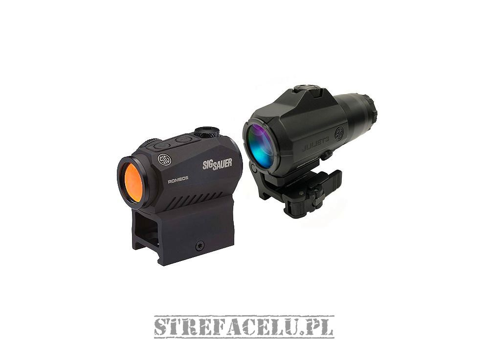 Zestaw Kolimator Sig Sauer Romeo MSR z powiększalnikiem Sig Sauer Romeo Juliet3 Micro 3x22mm SORJ72001
