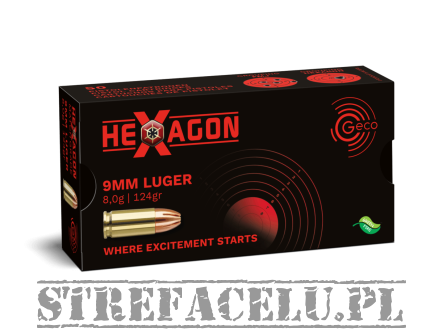 Nabój kulowy GECO Luger 8.0G Hexagon // .9 PARA