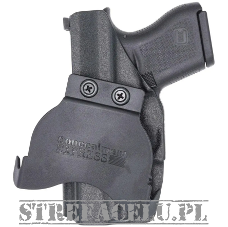 Kabura zewnętrzna prawa do pistoletu Glock 43/43X MOS, RH OWB kydex, kolor: czarny