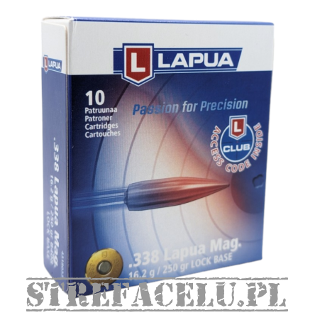 Amunicja Lapua Lock Base FMJTBT 16,2g/250gr  // .338LapuaMagnum