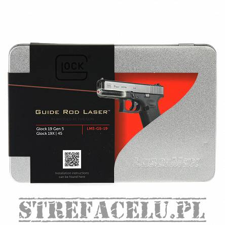 Wskaźnik laserowy w żerdzi do pistoletów Glock 19. 19MOS. 19X. 45 Gen5 - Czerwony - Lasermax LMS-G5-19