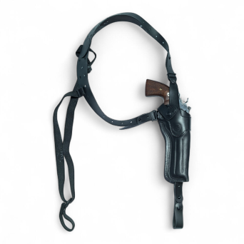 Kabura skórzana pionowa na szelkach do rewolweru Smith&Wesson 686 6" kal .357, RH, kolor: Czarny