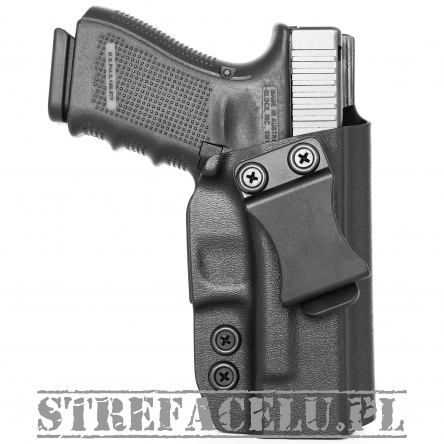 Kabura wewnętrzna prawa do pistoletu Glock 19/19X/23/32/45, RH IWB kydex, kolor: czarny