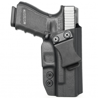 Kabura wewnętrzna prawa do pistoletu Glock 19/19X/23/32/45, RH IWB kydex, kolor: czarny