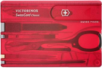 Victorinox SwissCard Classic. transparentna czerwona