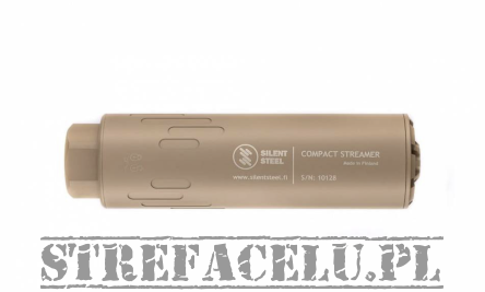 Tłumik huku SilentSteel Compact Streamer 7,62 FDE Cerakote (Ase Ultra Borelock)