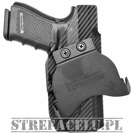 Kabura OWB Kydex Paddle Glock 17/19/22/23/26/27/31/32/33/34/45 Carbon. Zew. Lewa - Concealment Express GLK-171926-CF-LH-OWBPDL