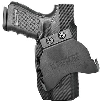 Kabura OWB Kydex Paddle Glock 17/19/22/23/26/27/31/32/33/34/45 Carbon. Zew. Lewa - Concealment Express GLK-171926-CF-LH-OWBPDL