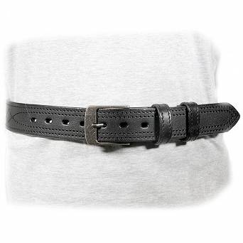 Leather belt, rigid to carry a weapon - black size M (100cm)