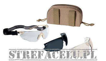 Okulary Bolle Tactical Combat - zestaw - balistyczne - Piaskowe - COMBKITS